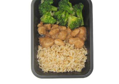 bocconcini pollo mandorle con riso e broccoli